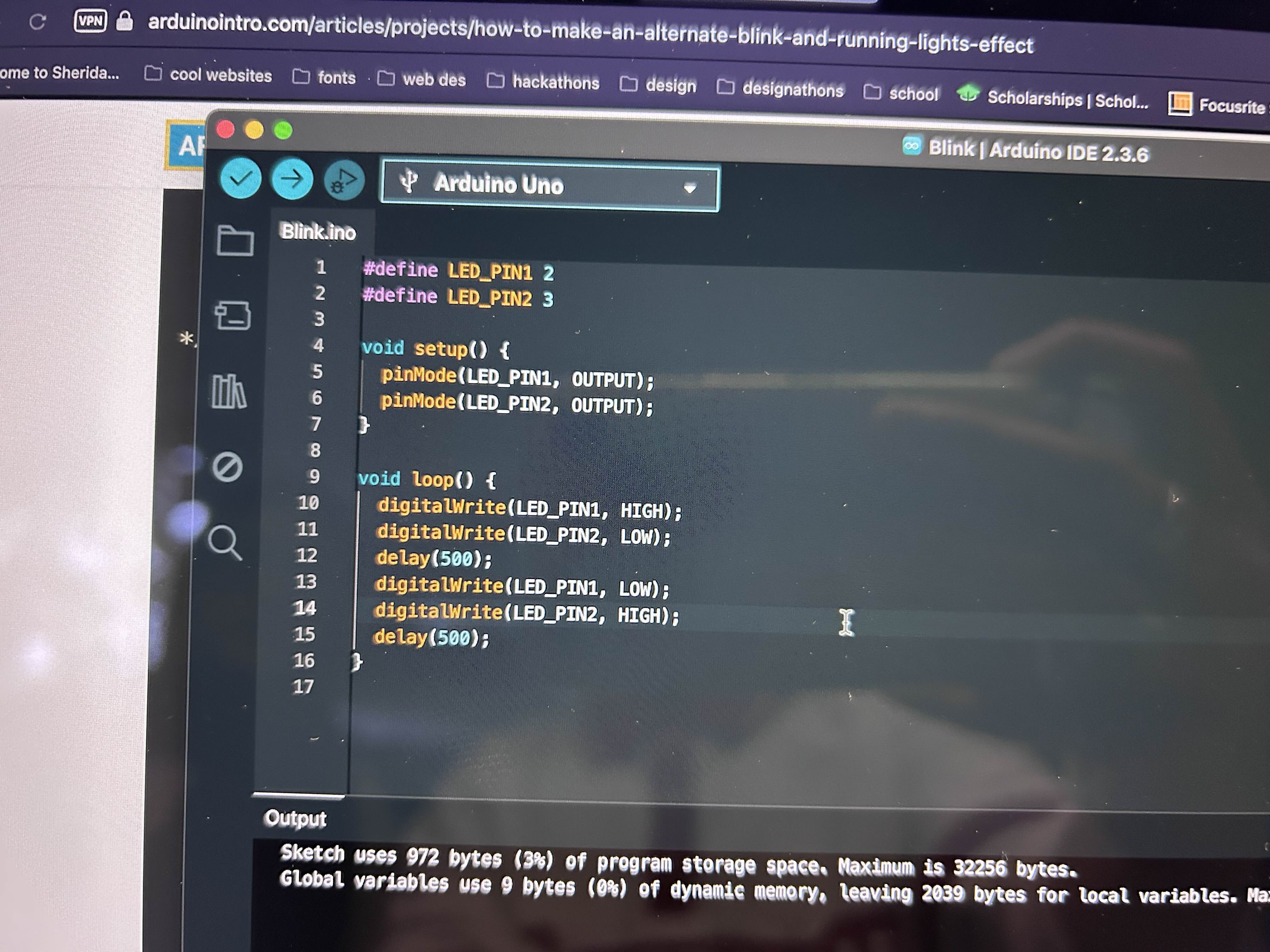 Alternating LEDs Code